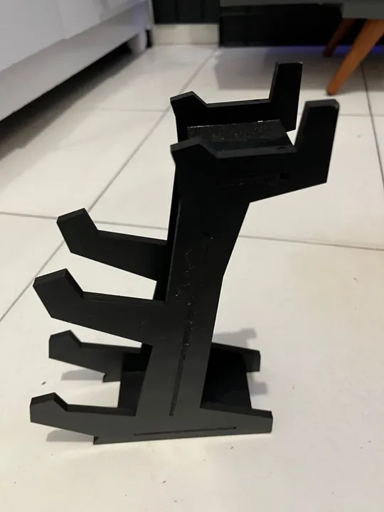 suporte porta controle xbox one x / s ps4 ps5 fone preto mdf