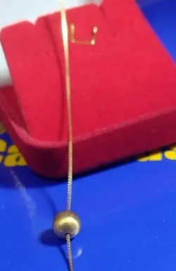 Tornozelheira Com Bola Ouro 18 Kilates 1.50 Gramas Bola 7 mm