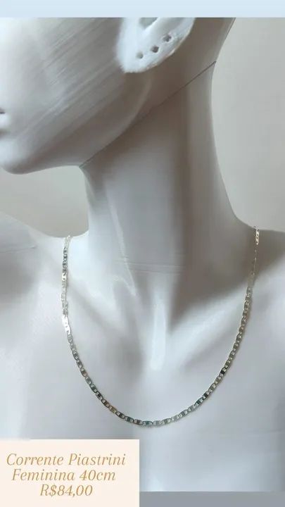 Corrente  3x1 feminina 40 cm prata 925