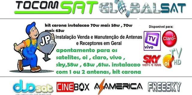 Reparos de instalação manuntecao de antenas e receptor via satelite