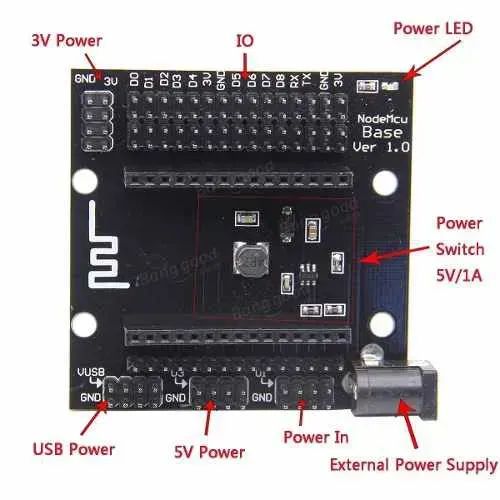 Placa de Expansão Shield Base Alimentação Para ESP8266 NodeMCU - Foto 2