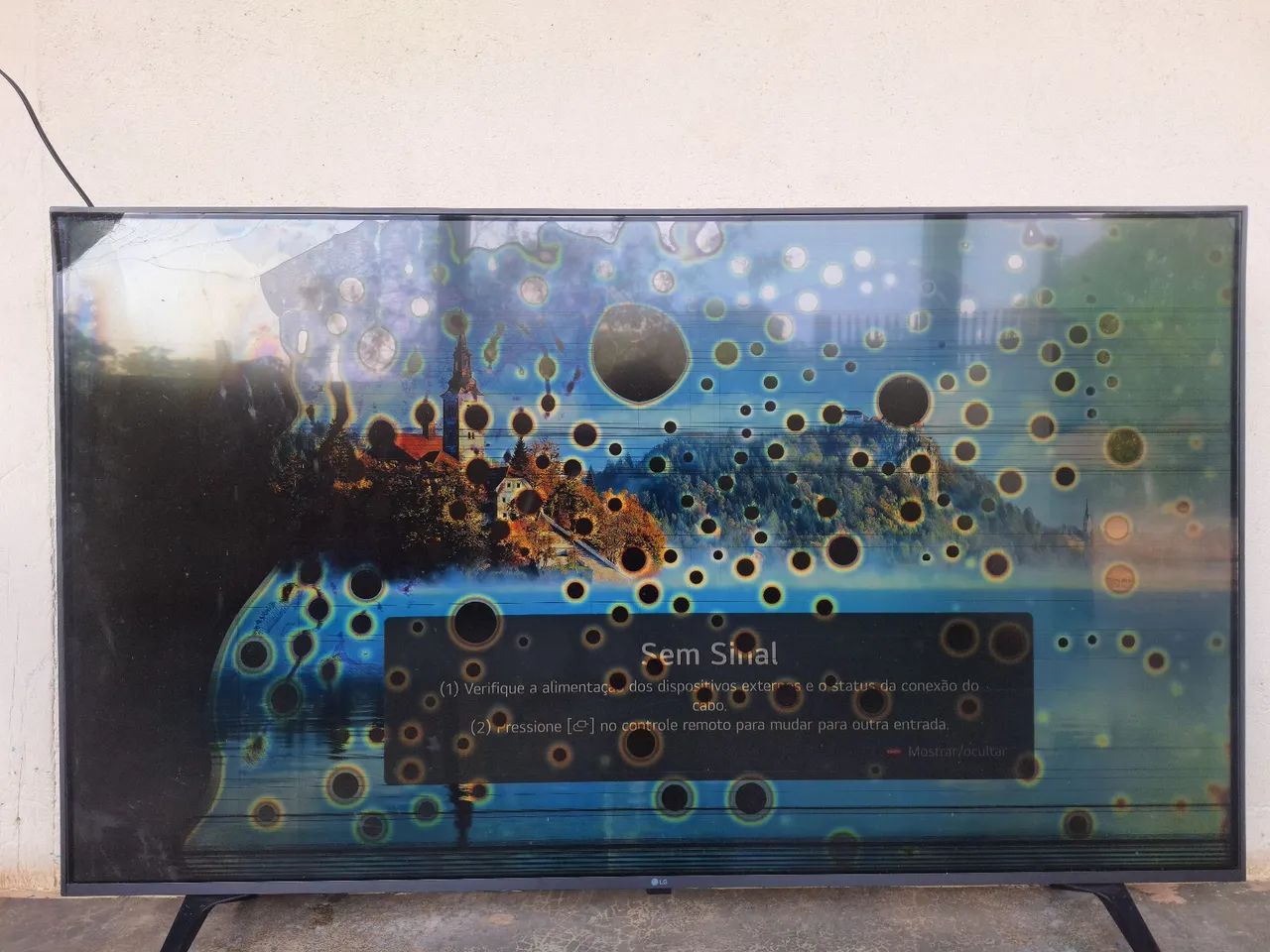 Smart TV LED 50" LG ThinQ AI 4K HDR 50UP7750PSB tela quebrada