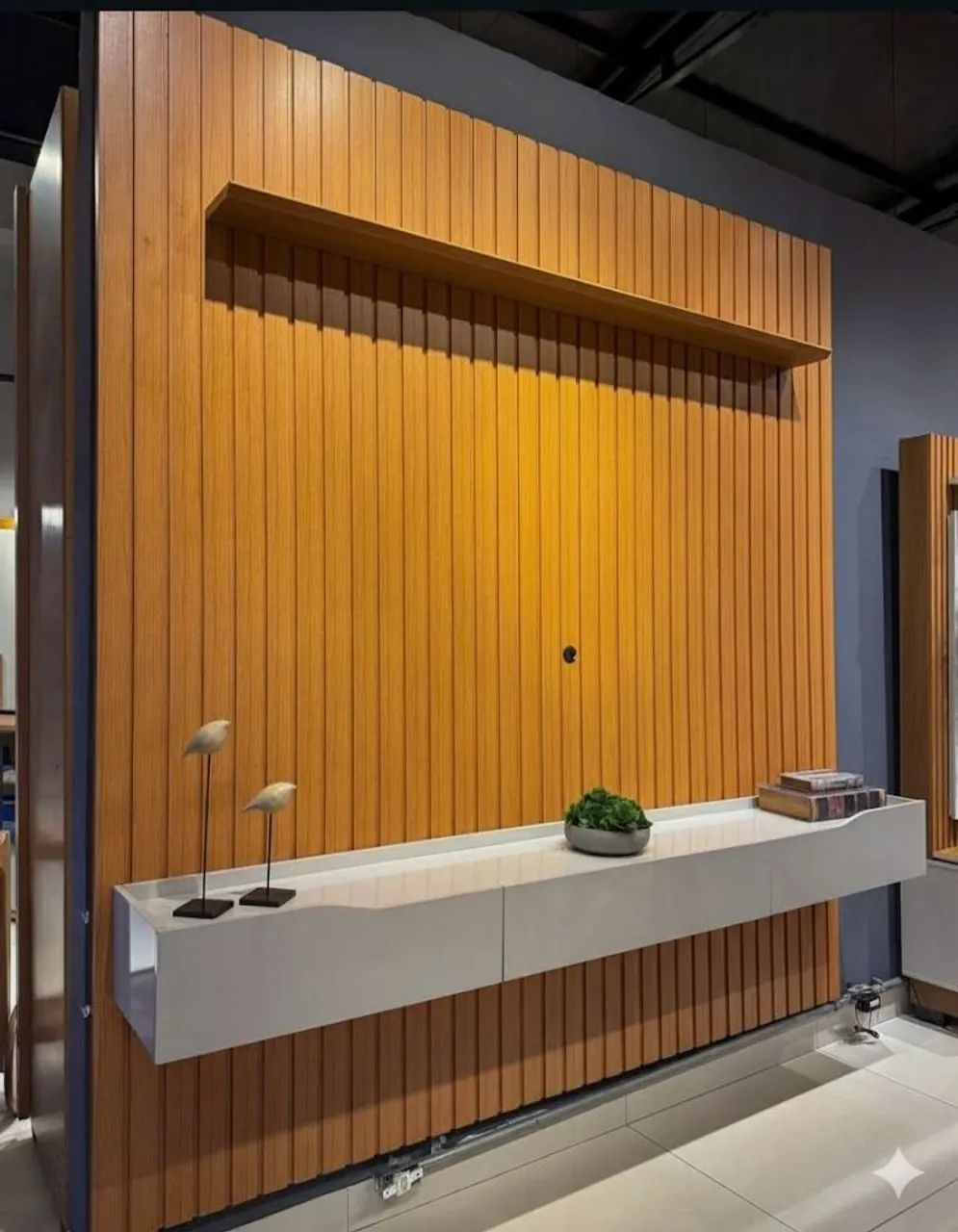 Painel Ripado com bancada Pratic mdf 