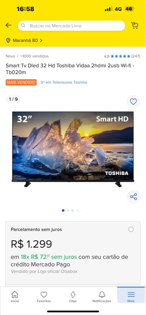 Smart Tv Dled 32 Hd Toshiba Vidaa 2hdmi 2usb Wi-fi - Tb020m