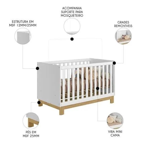 Berço Mini Cama Slim Encanto - NOVO, DE FÁBRICA! - Foto 2