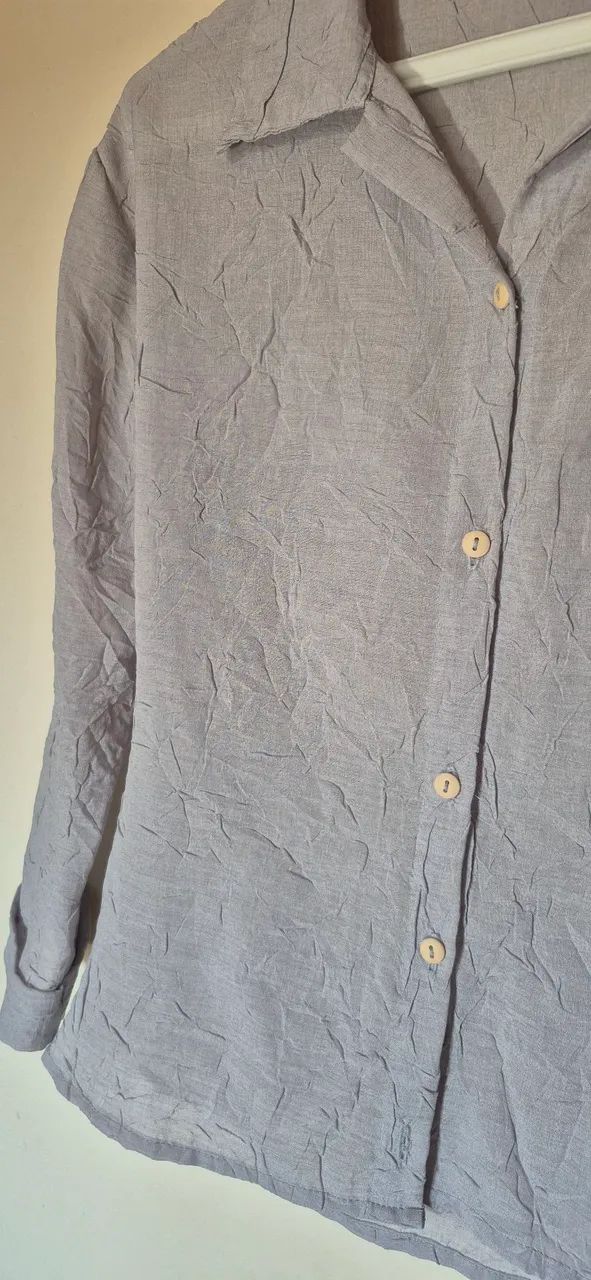 Camisa manga longa cinza - Foto 3