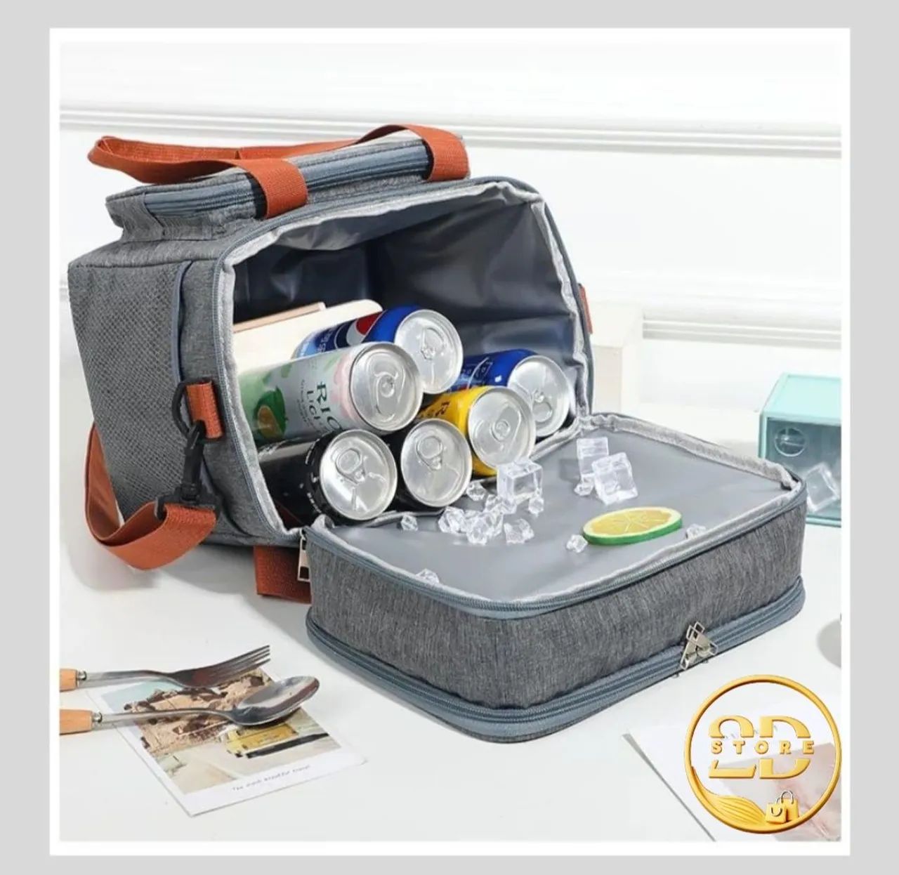Bolsa Térmica Dupla para Lanches e Bebidas - Foto 4