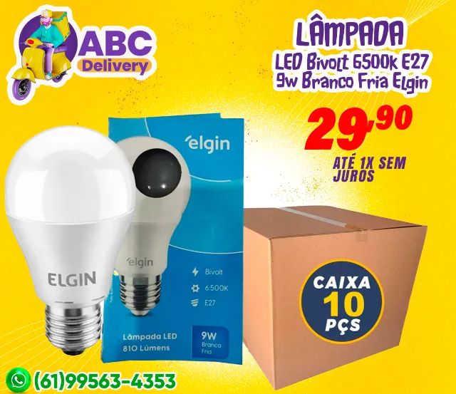 Kit 10 Lâmpadas Led Bulbo 9w 6500k Elgin