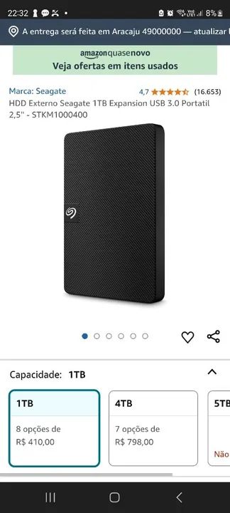 HD externo 1tb seagate semi novo - Foto 5