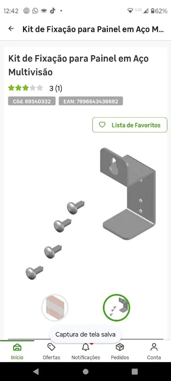 Kit de Fixação para Painel em Aço Multivisão