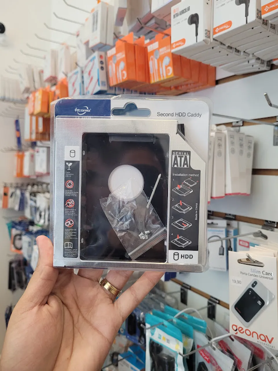 Adaptador Segundo HD/SSD para Drives 12.7mm Atomo MO-127-LOJA MEGA TUDO