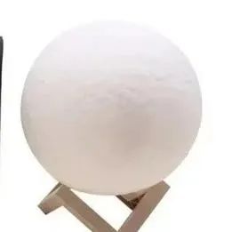 Lua led luminaria amarelo a bateria 8cm de diâmetro com suporte novo - Foto 4