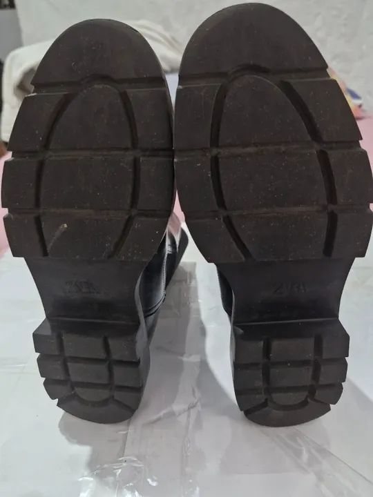 Bota Couro Tratorada Coturno Zara Original - Foto 2