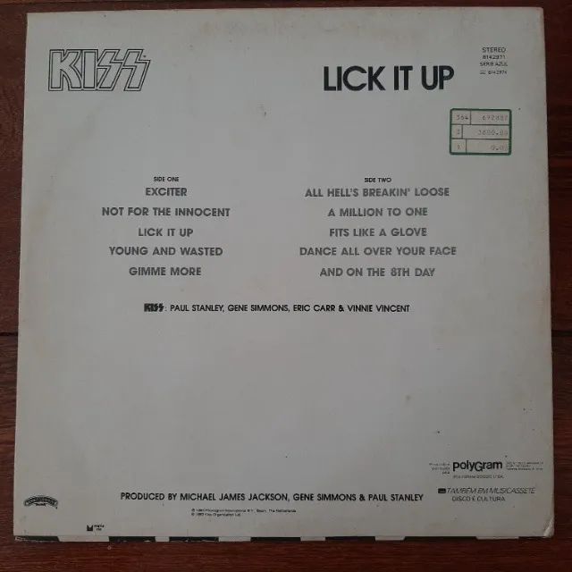 LP Disco de Vinil Kiss Lick it Up Original C/ Encarte 1983 - Foto 2