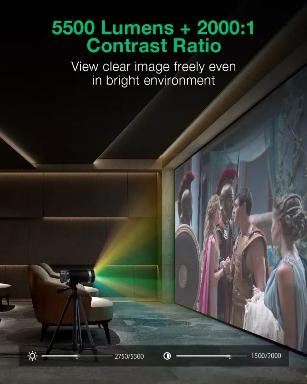 Projetor Blitzwolf Vp8 - Led 5500 Lumens Hd Preto - Foto 6