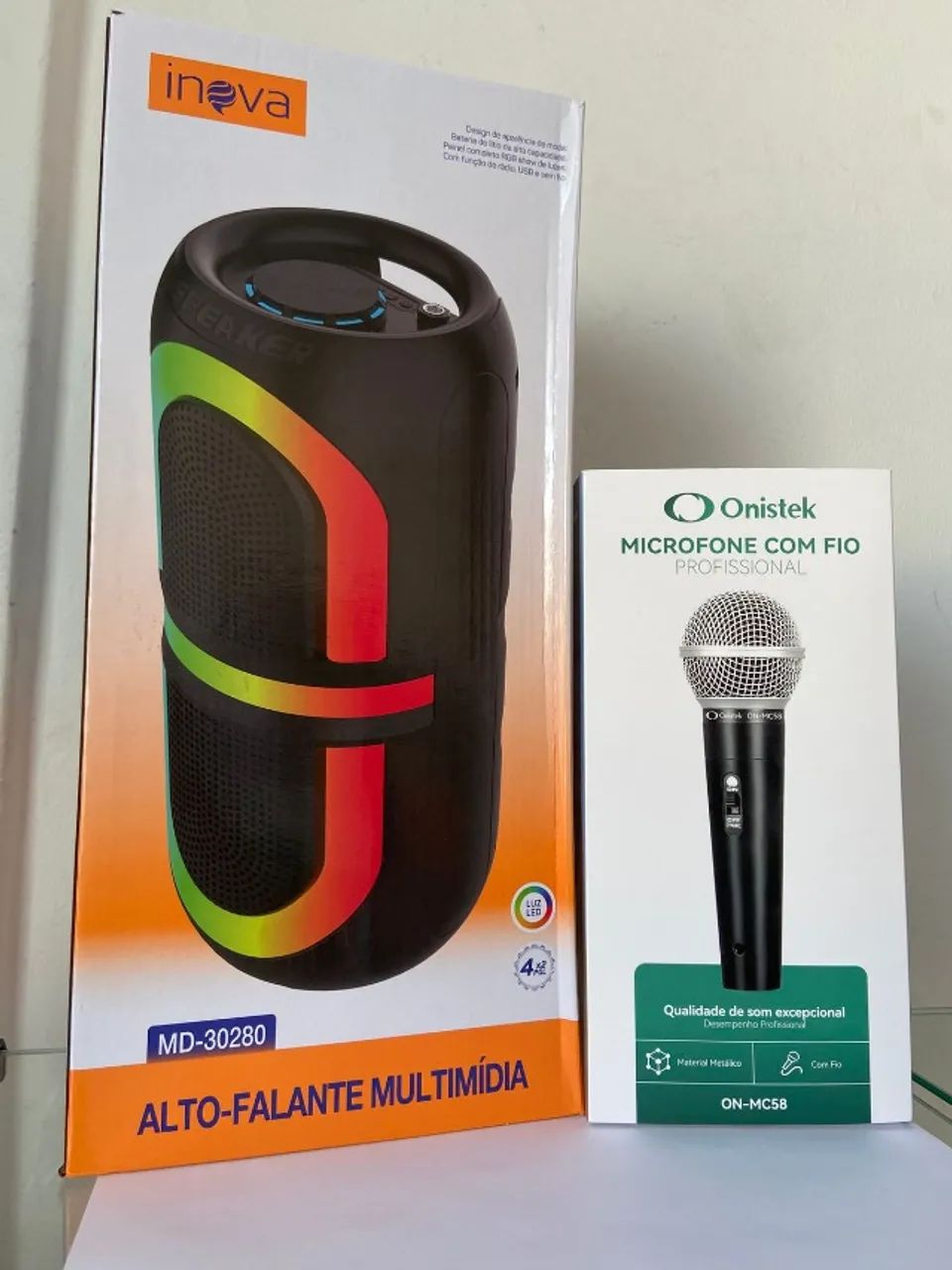 Kit Caixa de Som Bluetooth iNova MD-30280 + Microfone com Fio Onistek ON-MC58 - Foto 3
