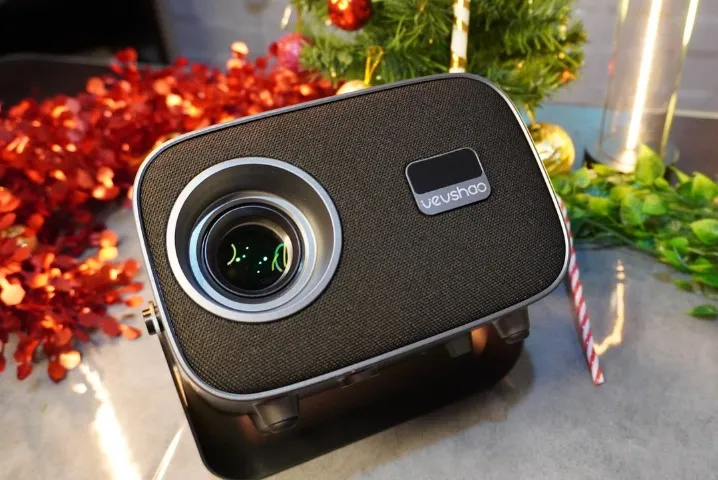 Projetor Portátil Vevshao A12, Android 11.0, Wi-Fi 6, 1080P/4K, LED, Home