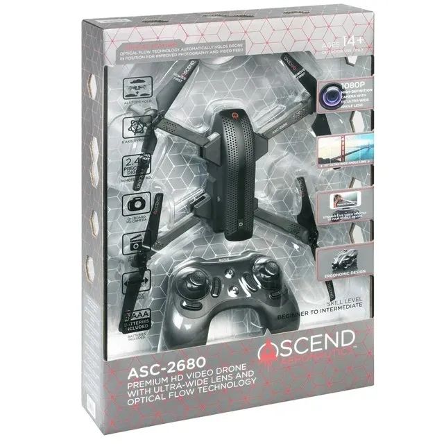 Drone Ascend Aeronautics Asc-2680 Premium Hd Câmera 1080p - Preto