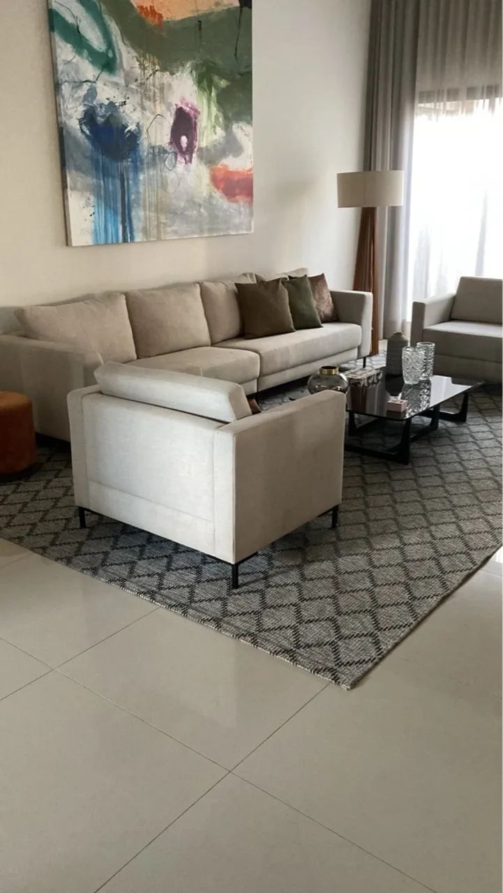 Conjunto Sofá + 2 Poltronas em linho premium de alto padrão