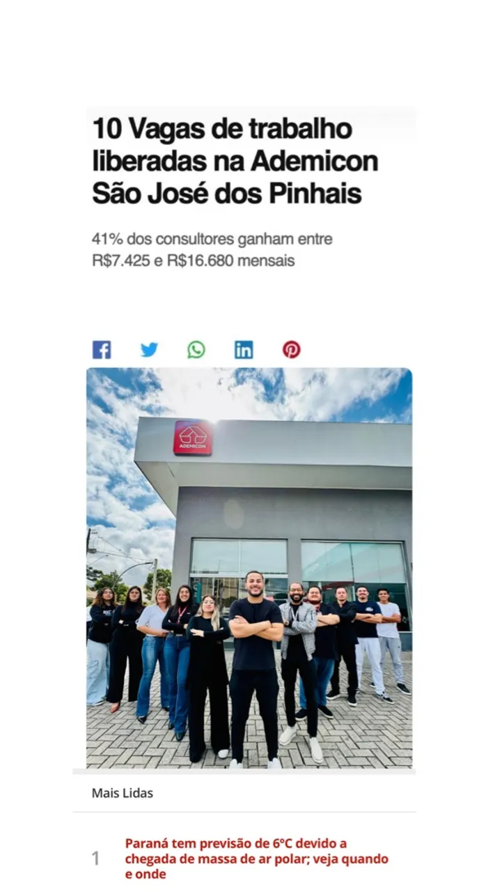 Vagas de emprego - São José dos Pinhais, Grande Curitiba - Paraná