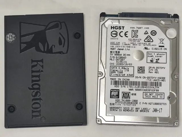 SSD Sata 120 Gb Kingston + HD Notebook HGST 1tb