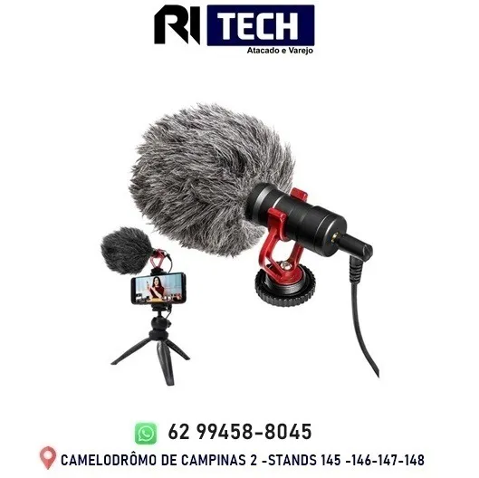 Microfone Condensador Para Celular E Câmeras Kp-Mic800 Knup