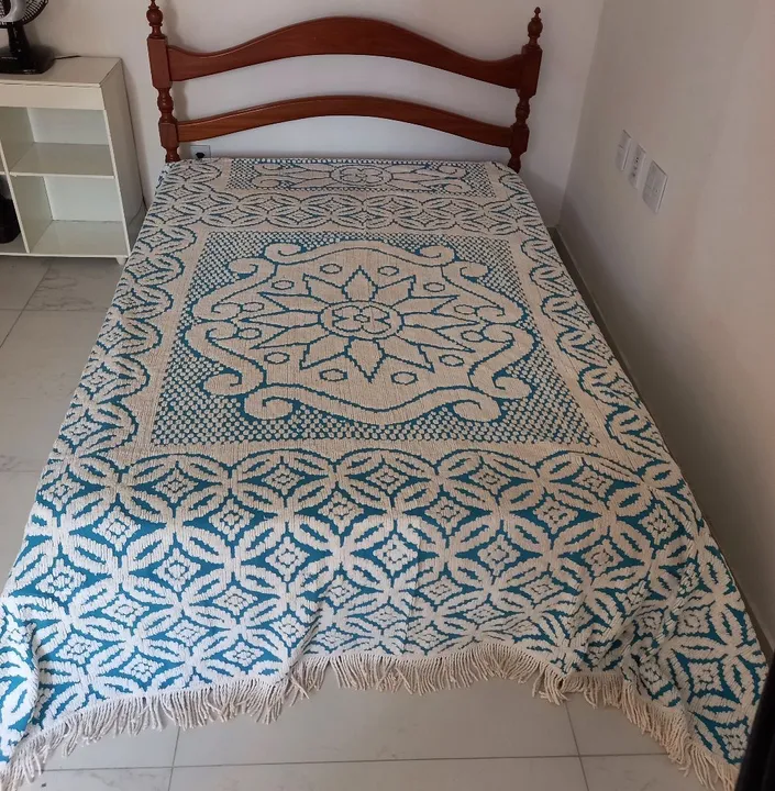 COLCHA CASAL CHENILLE COM FRANJA