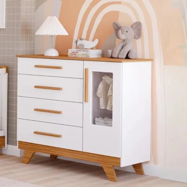 Comoda Infantil Retro Janelinha 100% MDF 