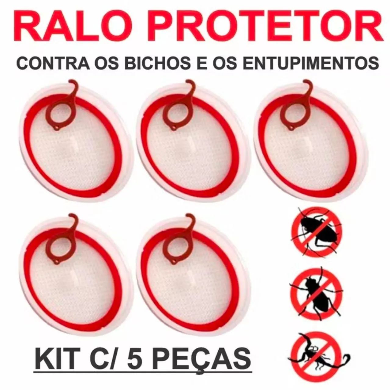Kit 5 Tela Ralo Protetor Contra Insetos Dengue Barata 10cm ou 15cm Paramax