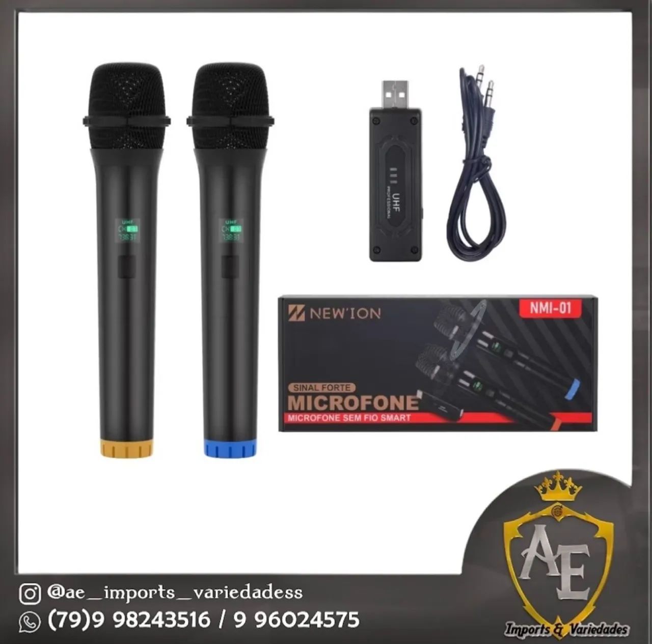 Microfone Sem Fio Smart - Kit Duplo - Bluetooth - Karaoke
