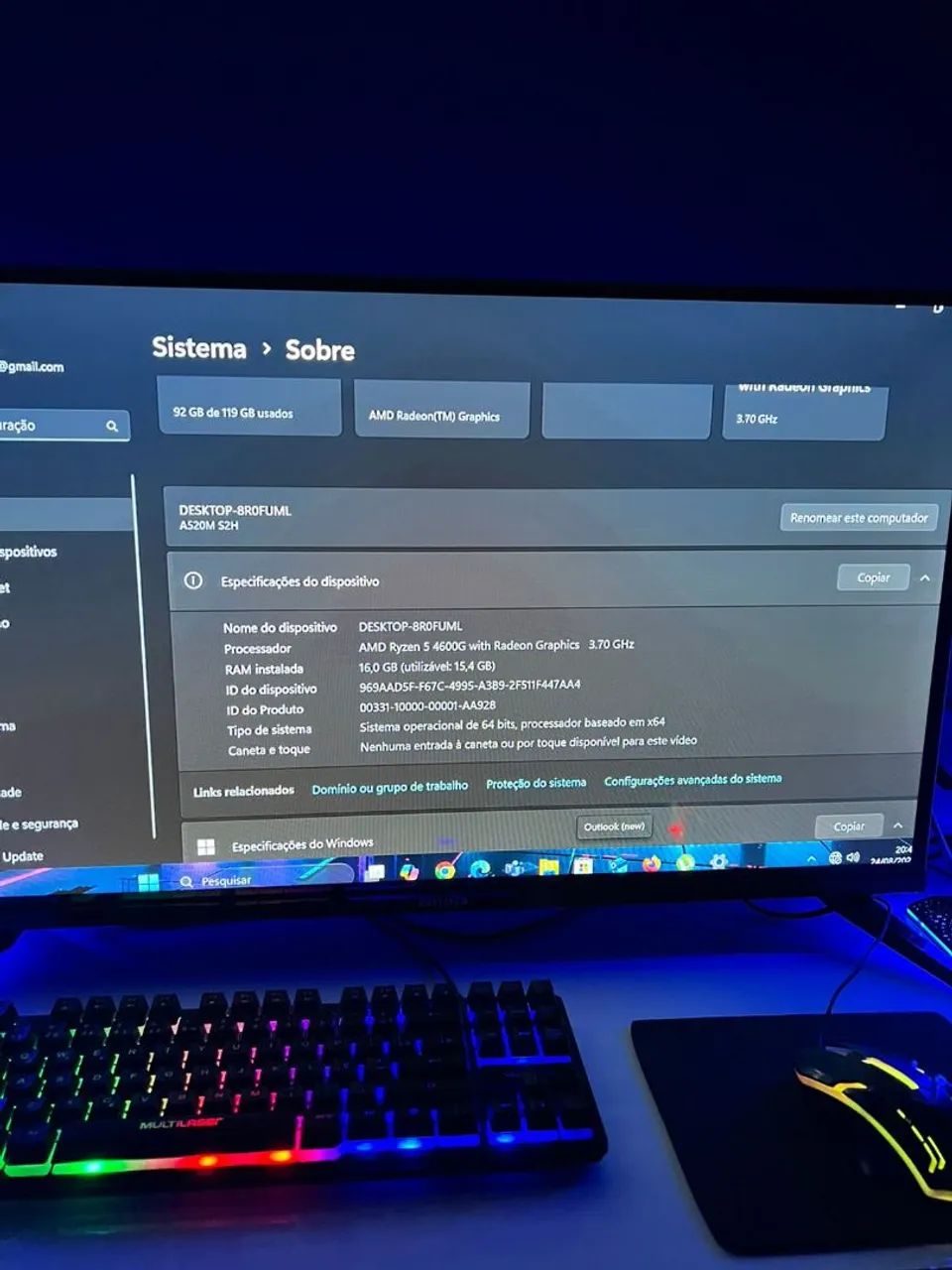  PC Gamer Ryzen 5 4600G - Foto 4