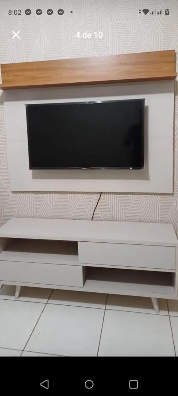 Painel Com Bancada Para Tv Até 50 Polegadas Na Promoção. Entrega É Montagem Grátis - Foto 2