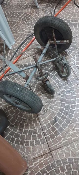 Eixo para carrinho de pipoca com rodas e rodinhas traseira