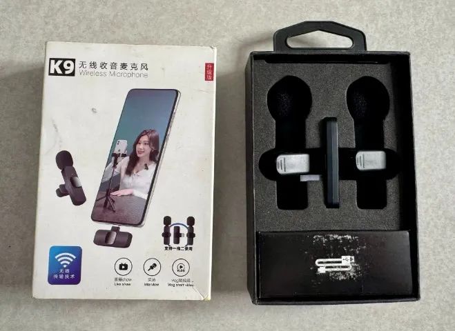 Microfone Lapela Sem Fio Duplo Usb Tipo C Para Gravar Live Vídeos