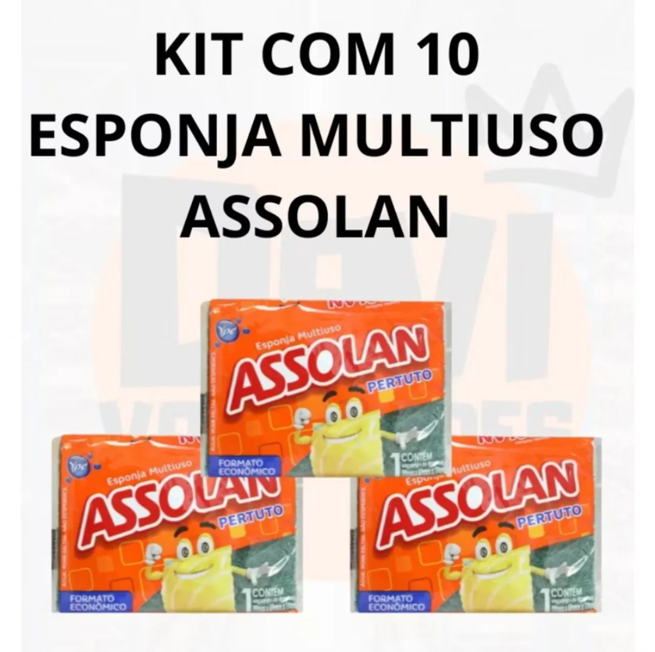 Kit com 10 Esponja Multiuso Assolan