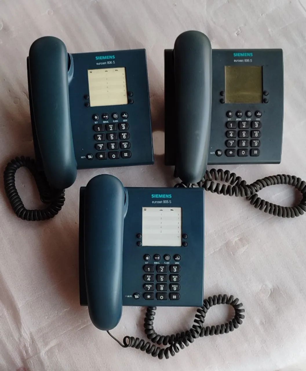 3 Telefones Siemens Euroset Line 805 S - Conjunto Completo | Ótimo Estado