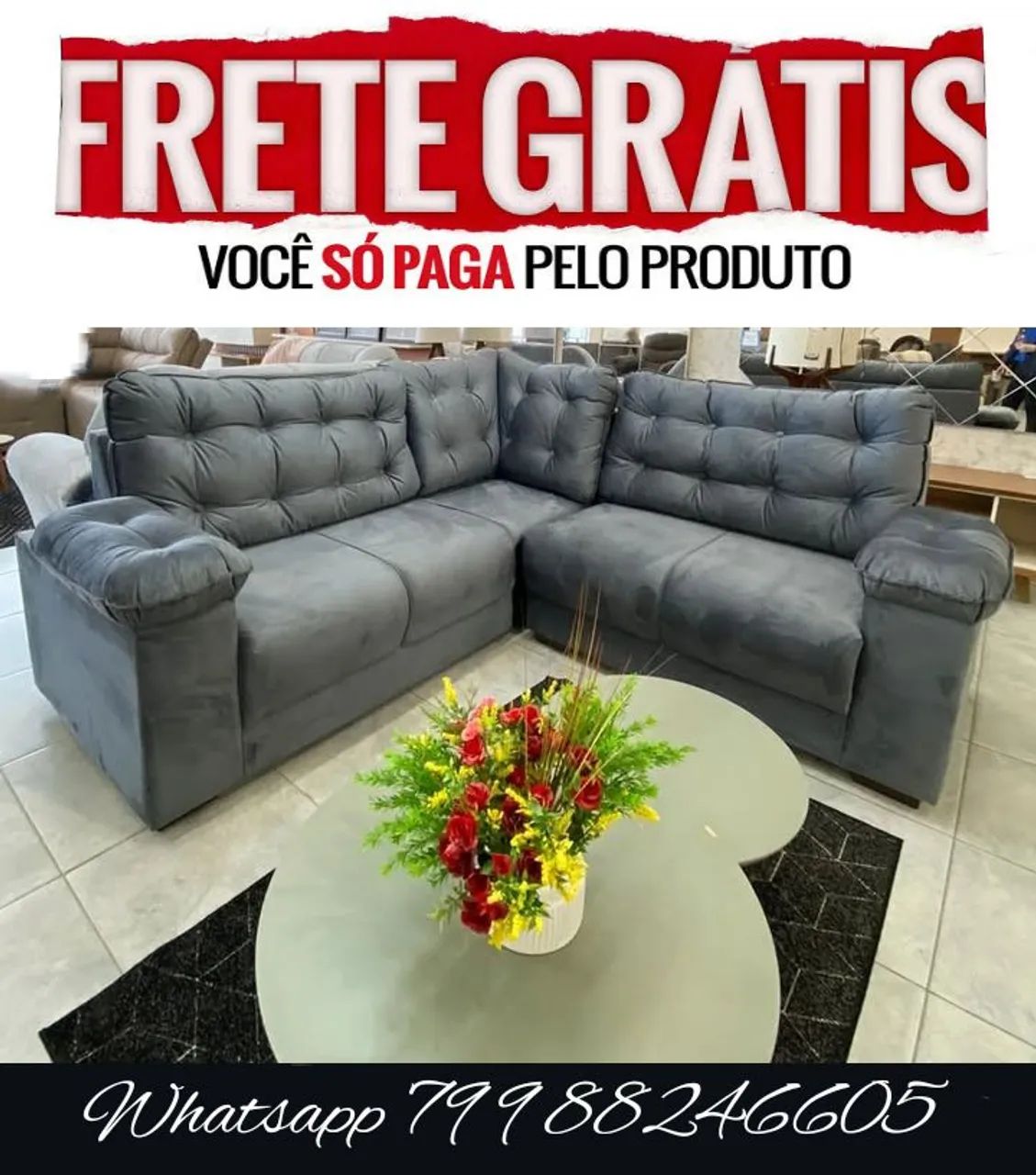 Sofá de Canto - Frete Grátis!