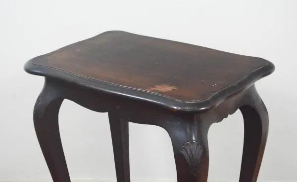 Mesa apoio estilo chipandelle Madeira Tampo retangular Saia Pernas entalhadas e curvas *  - Foto 5