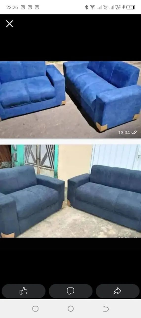 Sofá retrátil conjunto de sofá com almofadas sofá de canto na Promoção ? - Foto 4