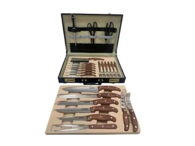 Kit Churrasco/Faqueiro 25 peças Com Cutelo e Tesoura - Foto 2