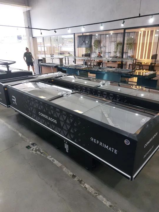 Ilha para congelados 3m com iluminação em led nova 
