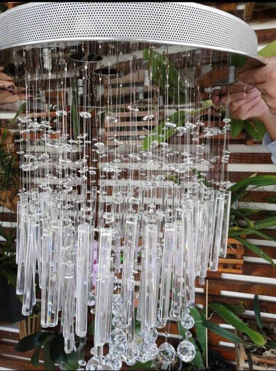 Lustre de Cristal de sete lâmpadas GU10, com 60cm de diâmetro. - Foto 5