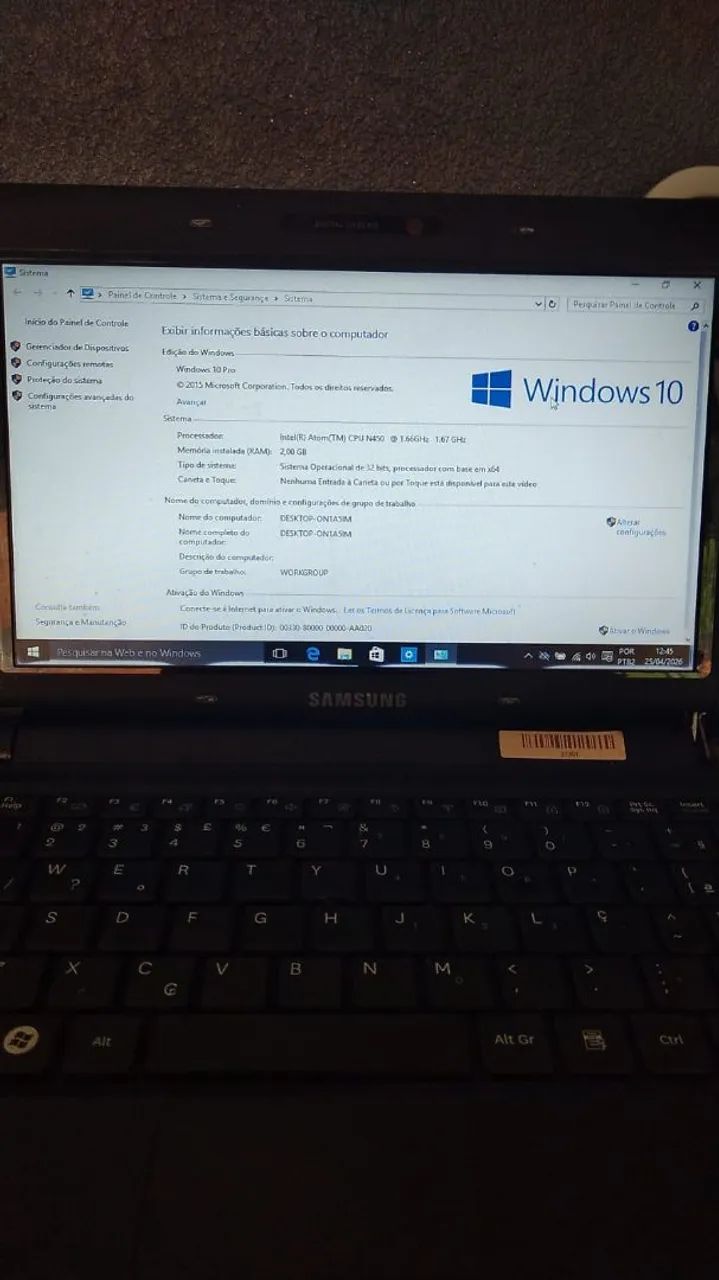 Notebook Samsung windows 10pro pacote office ac cartão  - Foto 3