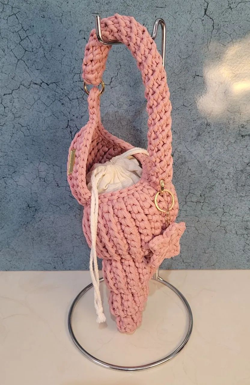 Bolsa concha caracol em crochê  - Foto 3