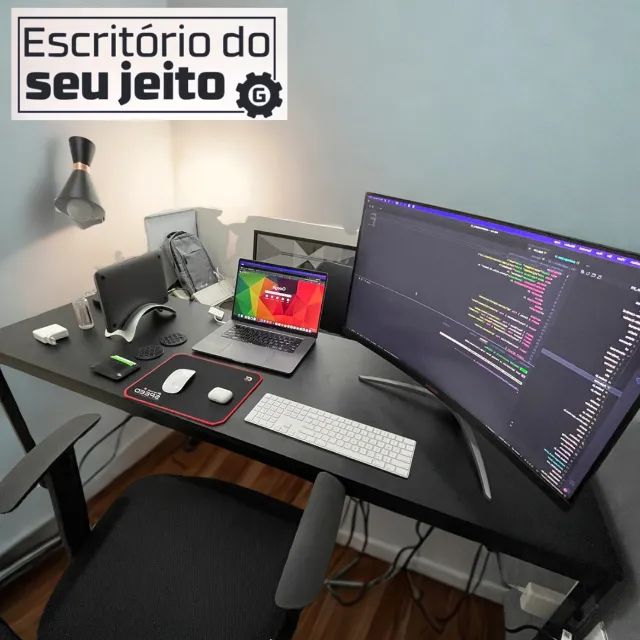 Birô Reforçado 1,80m NOVA Mesa Multiuso para Computador Notebook Home Office Escritório - Foto 2