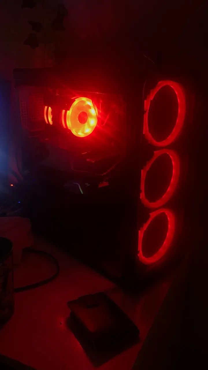 Gabinete culer com 3 fans rgb com controle 