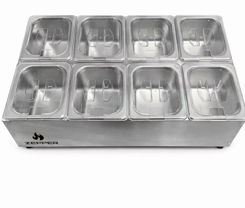 Condimentadora Central Refrigerada 8 cubas  Inox