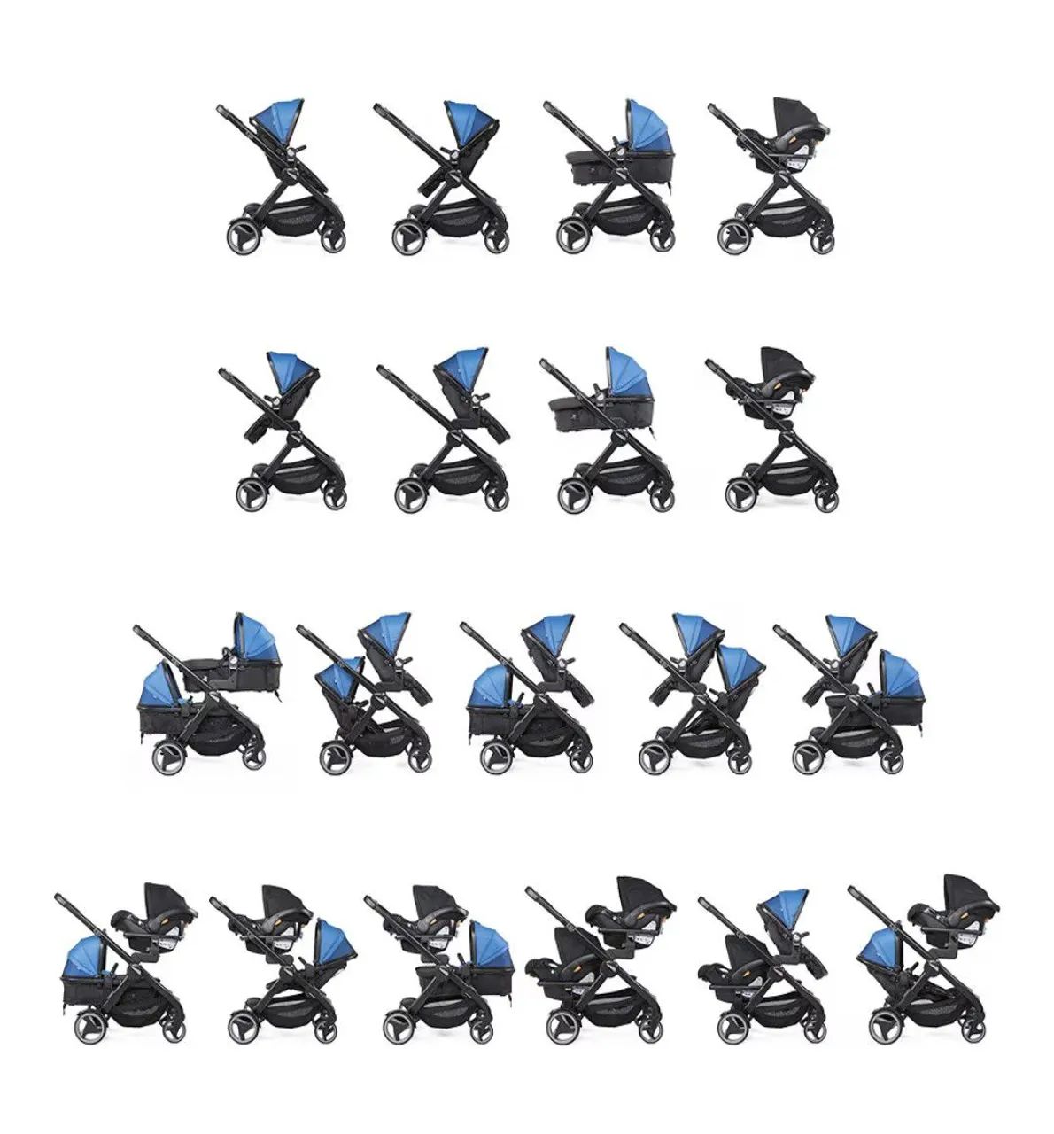 CARRINHO DE BEBÊ CHICCO FULL TWIN  - PARA GÊMEOS