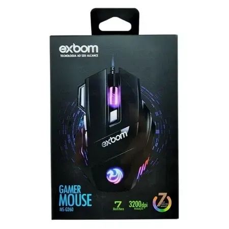 Mouse Gamer USB 7D 3200 DPI LED Gaming Exbom MS-G260 - Foto 5