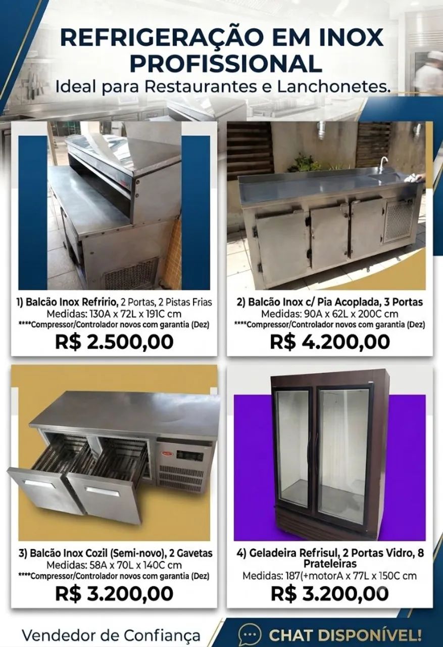 OPORTUNIDADE Balcão refrigerado Inox e Geladeira
